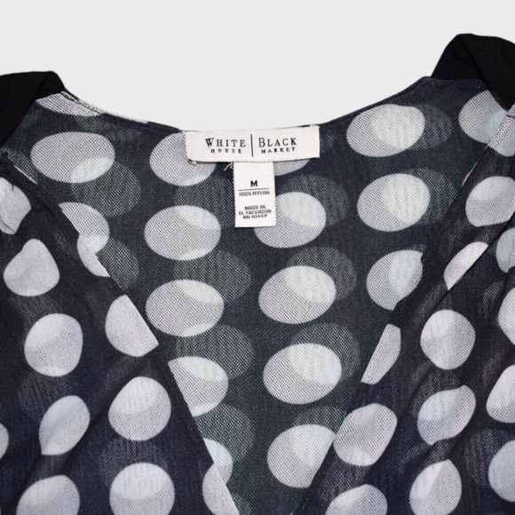 WHBM Dotted Surplice Mesh Top - Picture 5 of 5